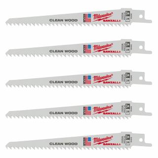 Milwaukee 6 TPI Fleam Ground Wood SAWZALL Blade (5 Pack)