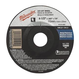 Milwaukee 4-1/2 inch x .045 inch x 7/8 inch Cut-Off Wheel Type 27