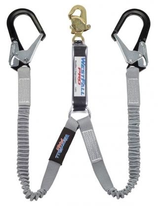 WestFall Pro BlackMax Shock Absorbing Twin Leg Lanyard with Aluminum Rebar Hooks