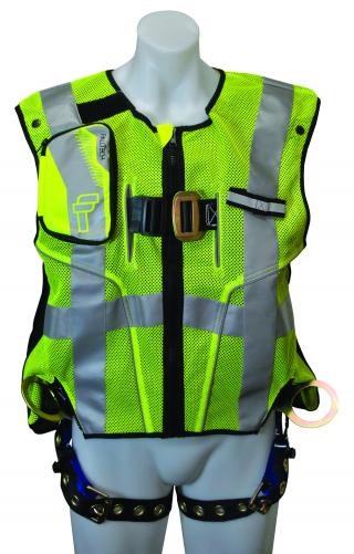 FallTech High-Vis Vest 3 D-Ring Climbing Harness