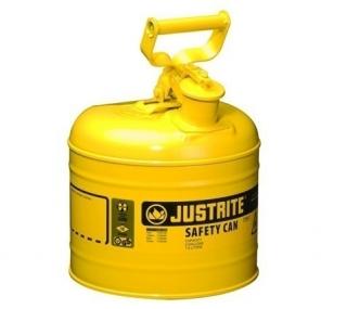 Justrite Type 1 Galvanized Steel Safety Can - 2 Gallon