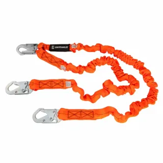 Safewaze VLINE 6 Foot Twin Leg Low-Profile Lanyard with Snap Hook