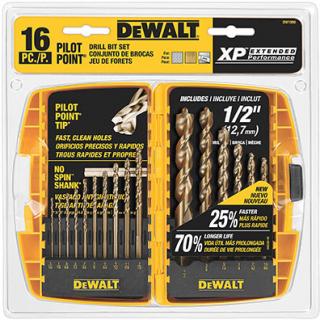 DeWALT Pilot Point 16 Piece Drill Bit Set with Case