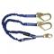 FallTech ElasTech Shock Absorbing Twin Leg Lanyard with Steel Rebar Hooks