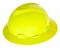 MSA V-Gard Slotted Full Brim Hard Hat/Fas-Trac III - Hi-Viz Yellow