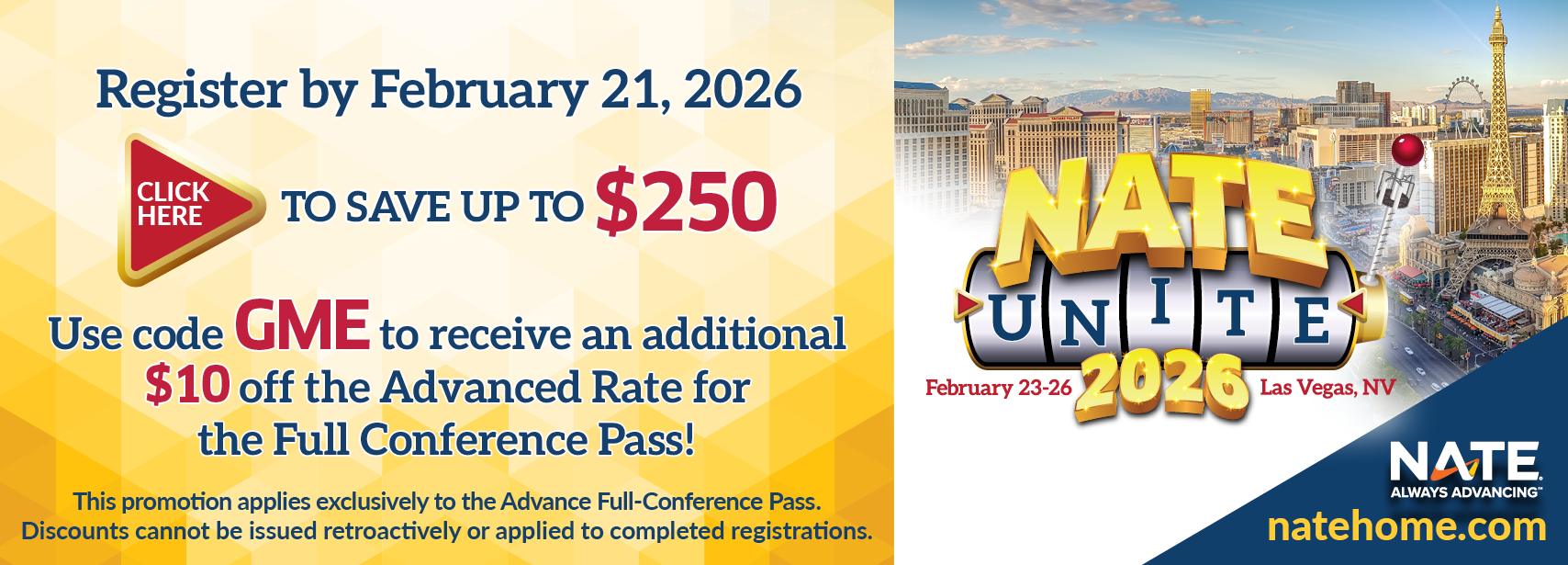  Use code GME to receive $10 off a full conference pass when you register.