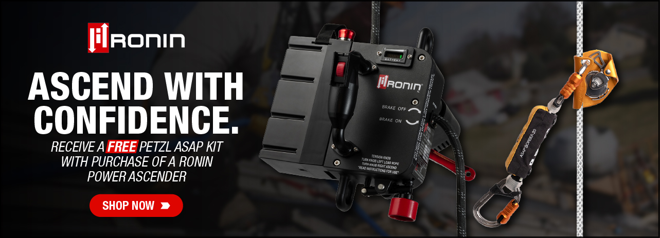  Get a FREE 40 CM Petzl ASAP with the purchase of a Ronin Power Ascender.