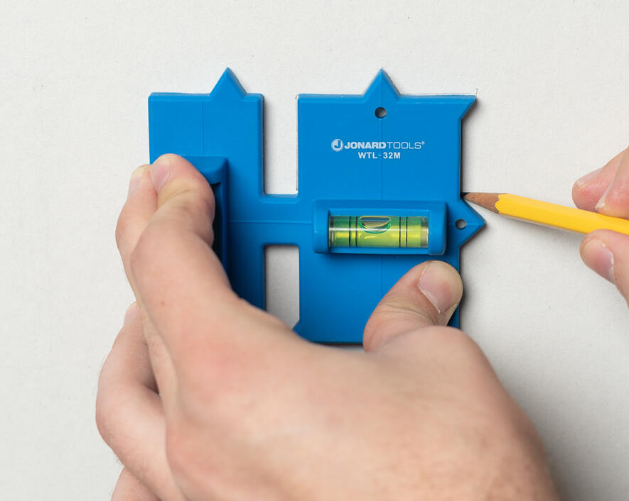 Jonard Wall Box Template and Level for Metal Boxes, 1-Gang and 2-Gang from GME Supply