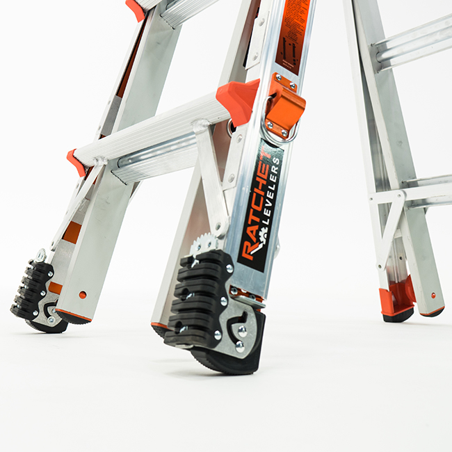 Little Giant Ladders REX Aluminum Extendable Ladder with Ratchet Levelers from GME Supply