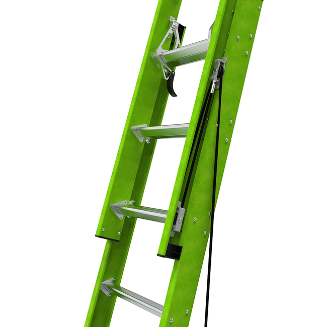 Little Giant Ladders Hyperlite Fiberglass Extension Ladders with Cable Hooks from GME Supply