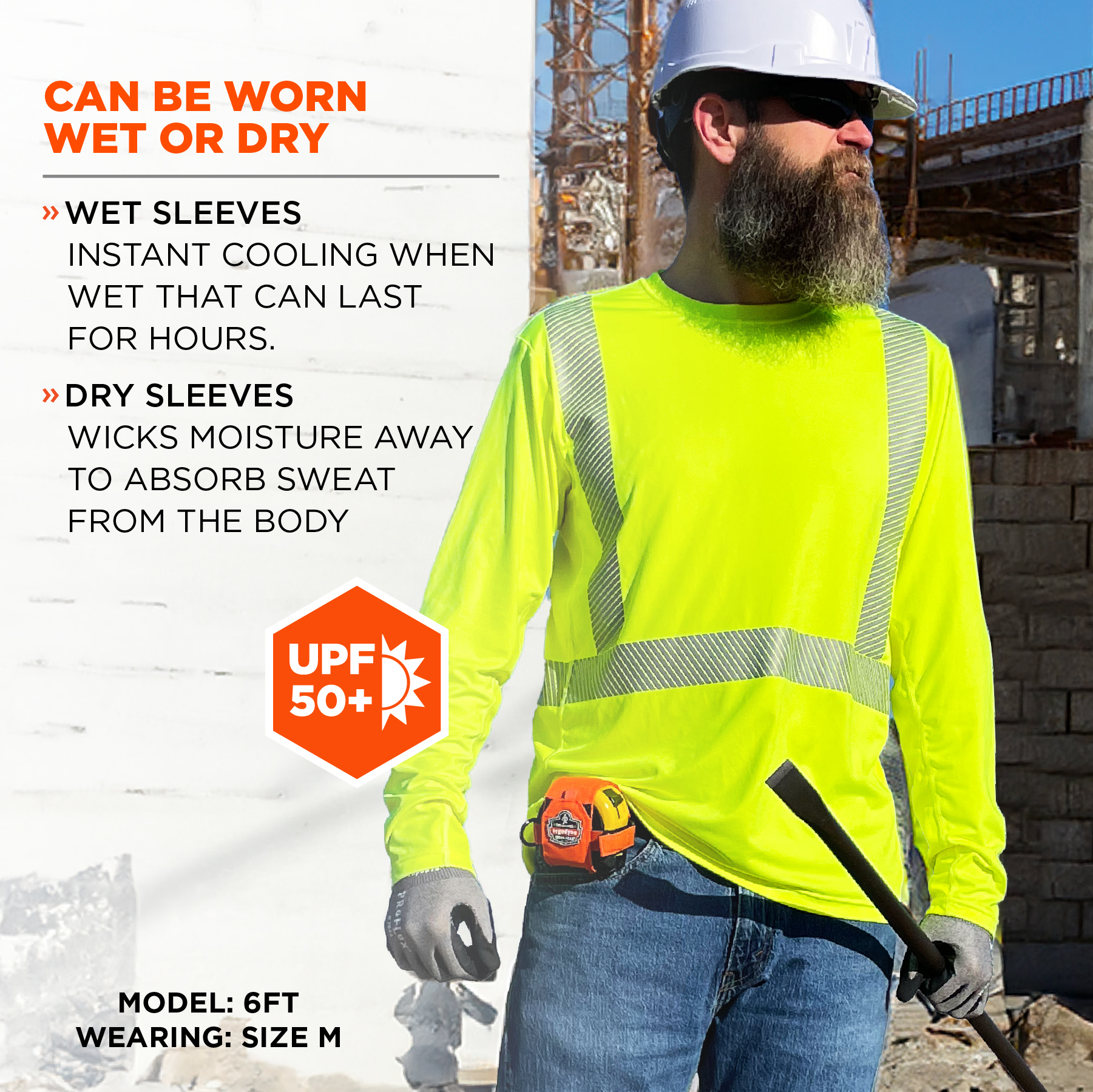 Ergodyne Chill-Its 6688 Cooling Hi-Vis Sun Shirt with UV Protection from GME Supply