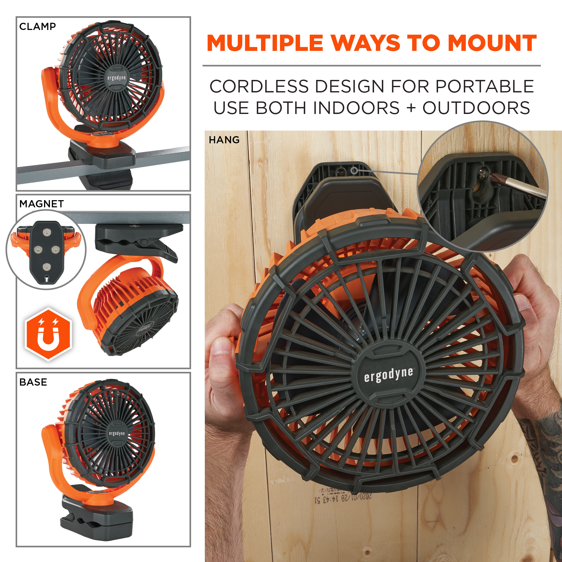 Ergodyne Chill-Its 6090 Rechargeable Portable Jobsite Fan from GME Supply