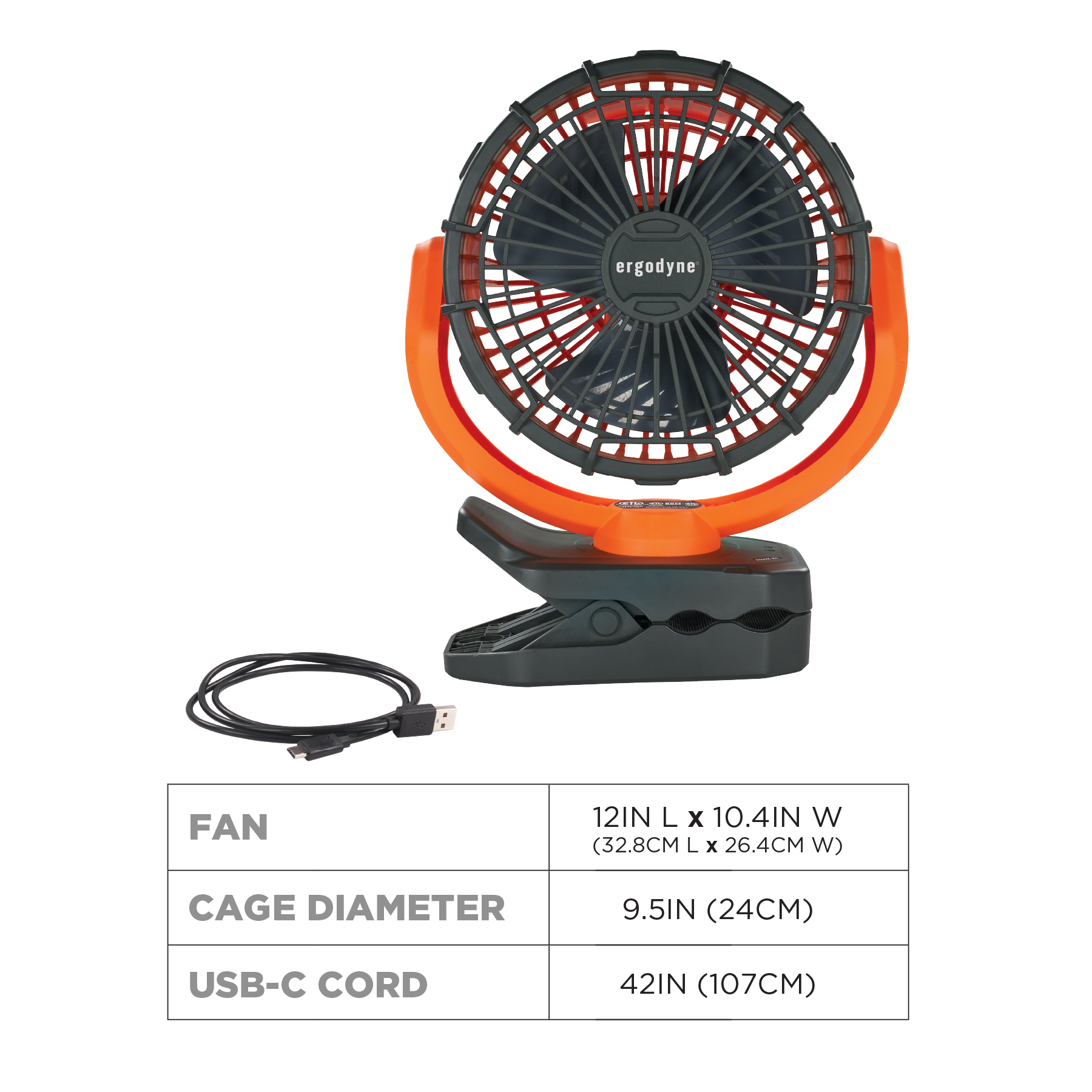 Ergodyne Chill-Its 6090 Rechargeable Portable Jobsite Fan from GME Supply