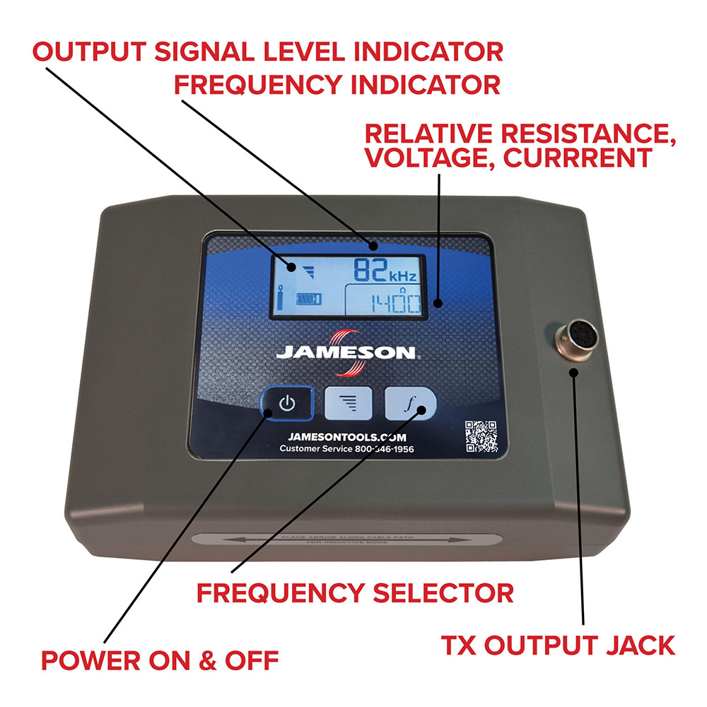 Jameson 17-300RTK Cable & Pipe Precision Locating Receiver with Transmitter Kit from GME Supply