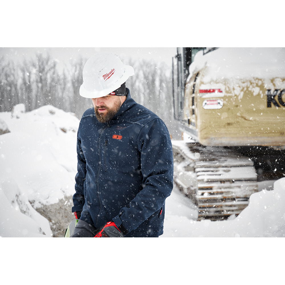 Milwaukee M12 Navy Blue Heated TOUGHSHELL Jacket Kit from GME Supply