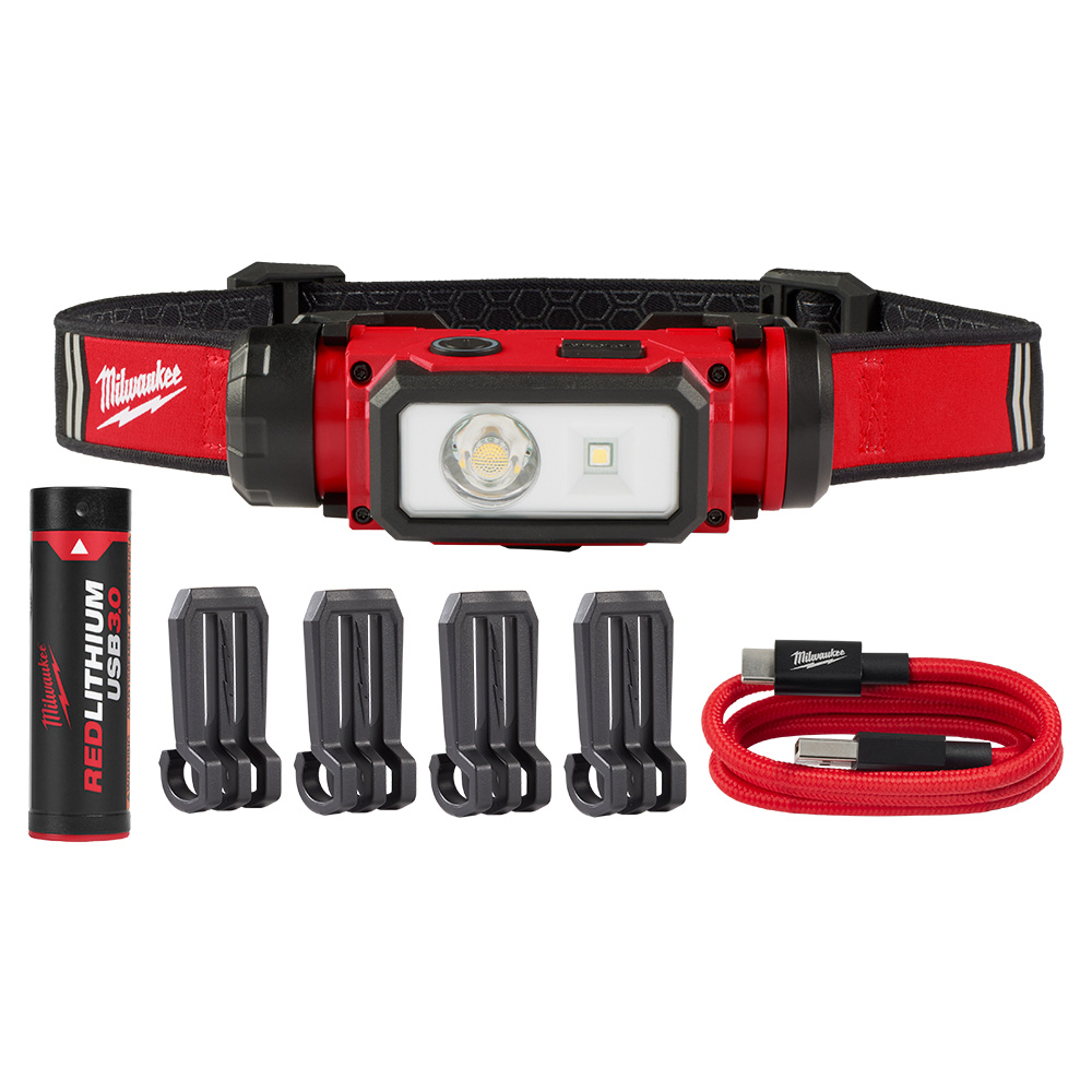 Milwaukee RedLithium USB Hard Hat Headlamp from GME Supply