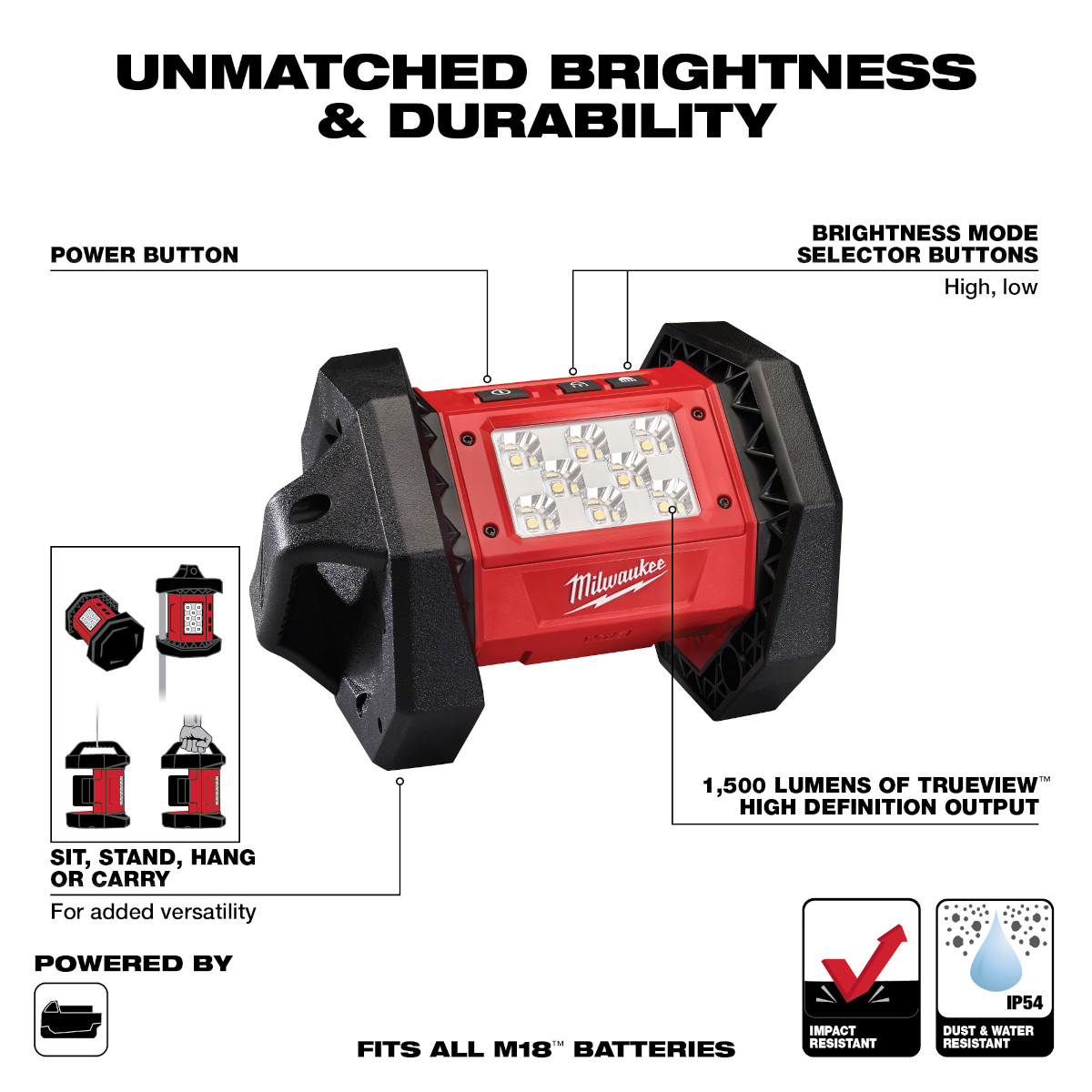 Milwaukee M18 ROVER Flood Light (Bare Tool) from GME Supply