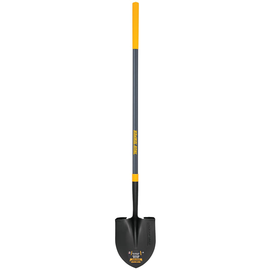 Ames True Temper Forged Round Point Shovel With Comfort Step and Cushion Grip On Fiberglass from GME Supply