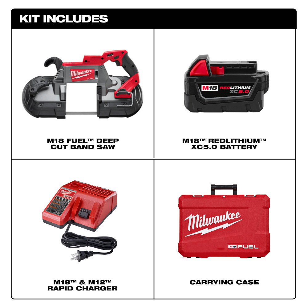 Milwaukee M18 FUEL Deep Cut Band Saw One Battery Kit from GME Supply