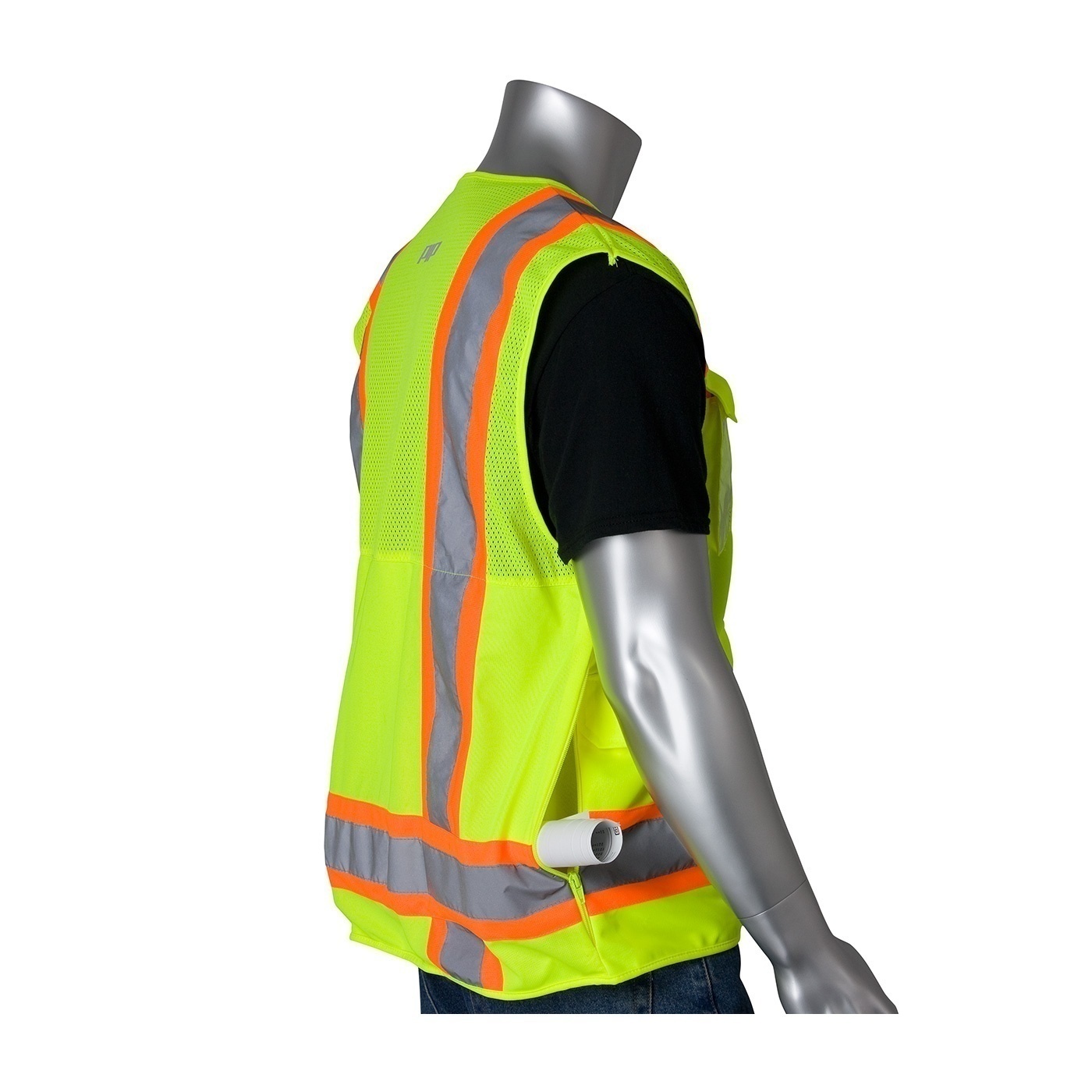 The PIP ANSI Class 2 Two Tone 10 Pocket Surveyors Vest from GME Supply