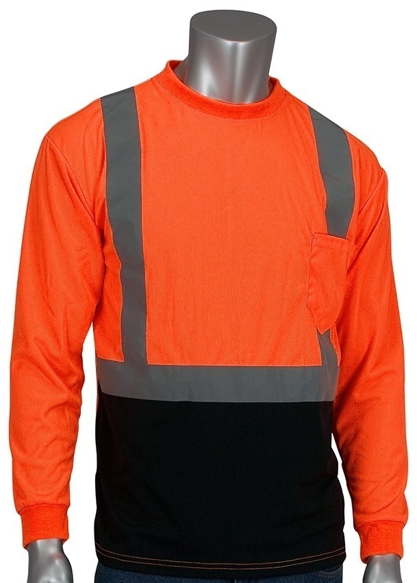 PIP ANSI Type R Class 2 50+ UPF Long Sleeve Orange T-Shirt from GME Supply