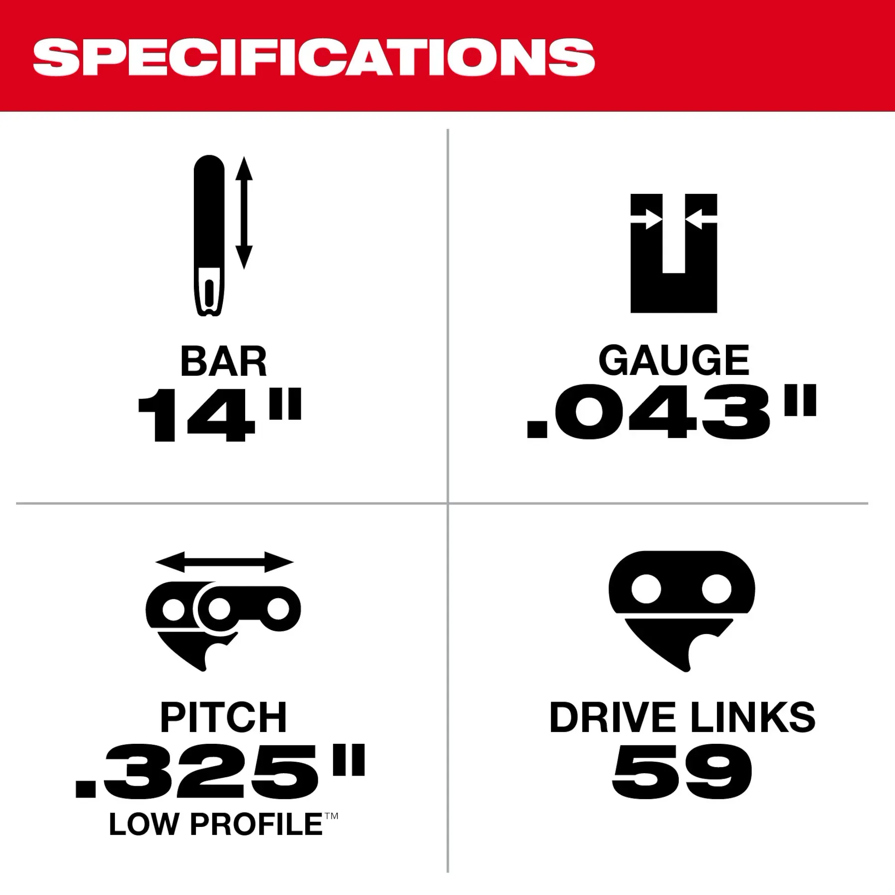 Milwaukee 14" Top Handle Chainsaw Guide Bar from GME Supply