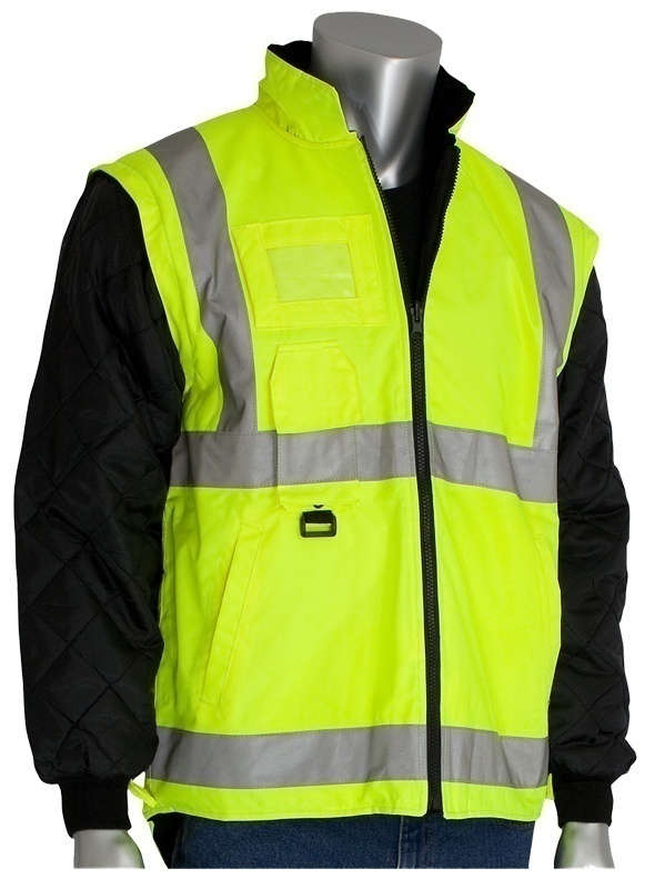 PIP All Conditions 7-In-1 Insulated Class 2 & 3 Hi-Visibility Yellow Coat from GME Supply