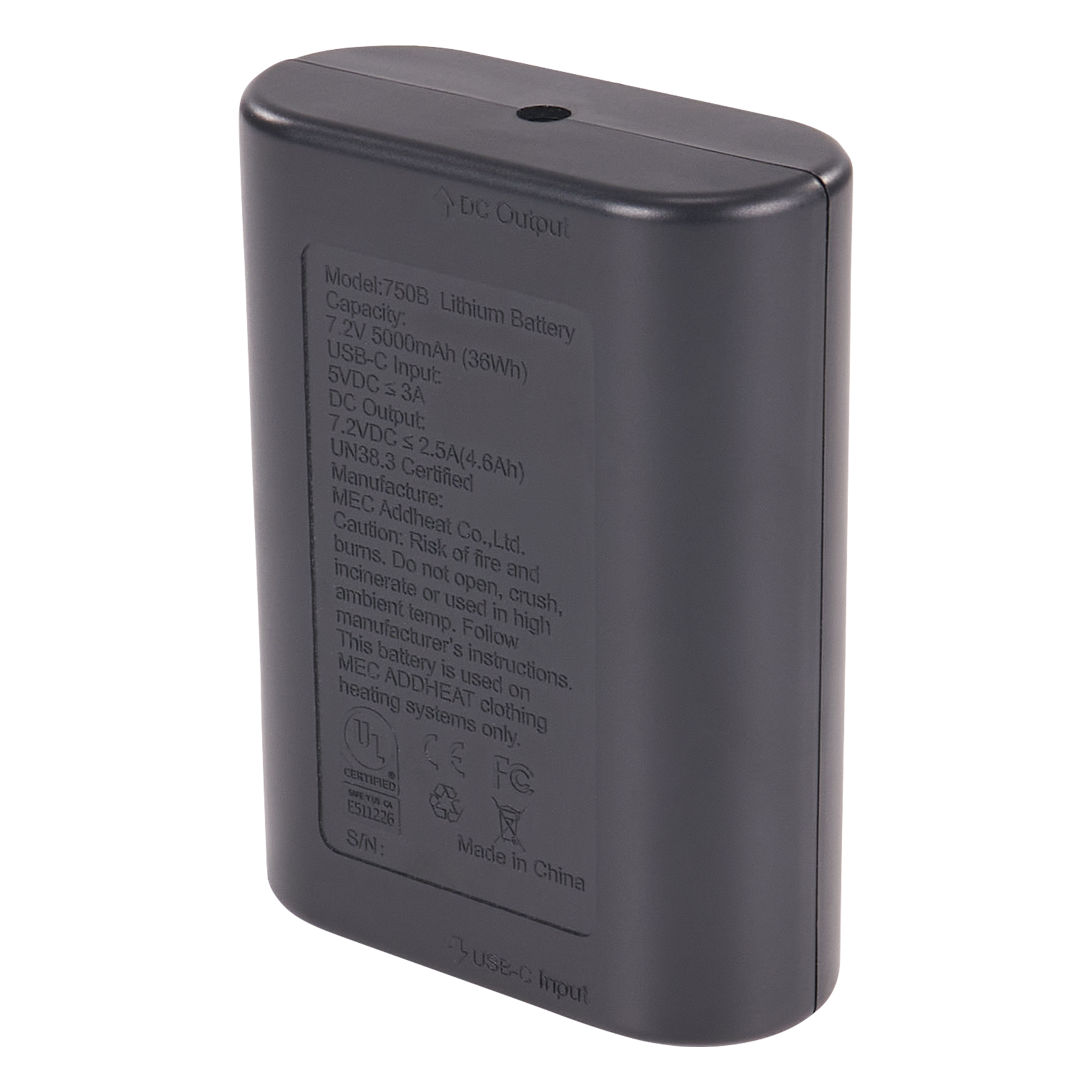 Ergodyne N-Ferno 6495B Portable Battery Power Bank w/ USB-C Cord - 7.2v/5000mAh from GME Supply