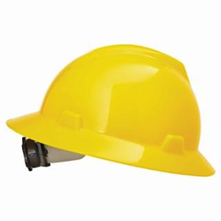 MSA V-Gard Protective Full Brim Hard Hat with Fas-Trac Ratchet Suspension from GME Supply