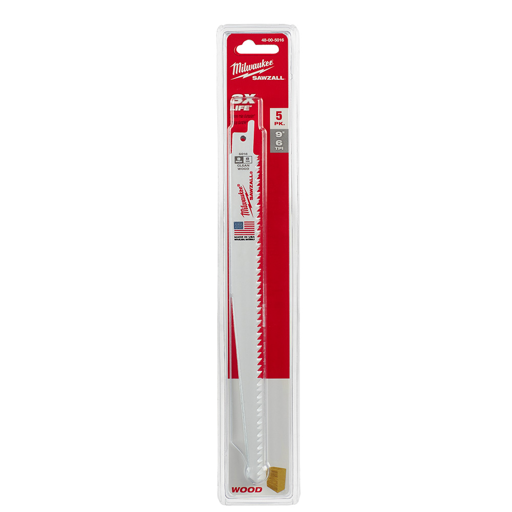 Milwaukee 6 TPI Fleam Ground Wood SAWZALL Blade (5 Pack) from GME Supply