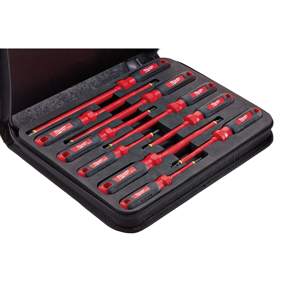 Milwaukee 10 Piece 1000V Insulated Screwdriver Set w/ EVA Foam Case from GME Supply