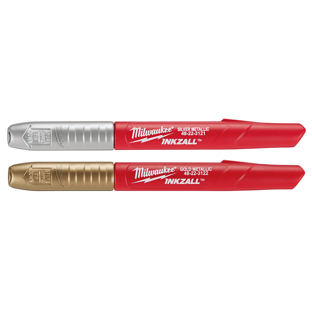 Milwaukee INKZALL Silver/Gold Fine Point Metallic Markers (2-Pack) from GME Supply