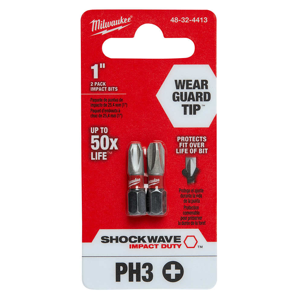 Milwaukee SHOCKWAVE Insert Bit Phillips #3 (2 Pack) from GME Supply