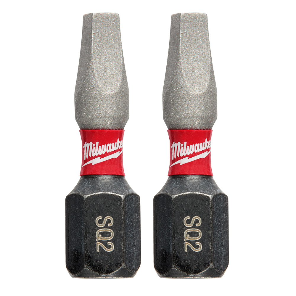 Milwaukee SHOCKWAVE Insert Bit Square Recess #2 (2 Pack) from GME Supply