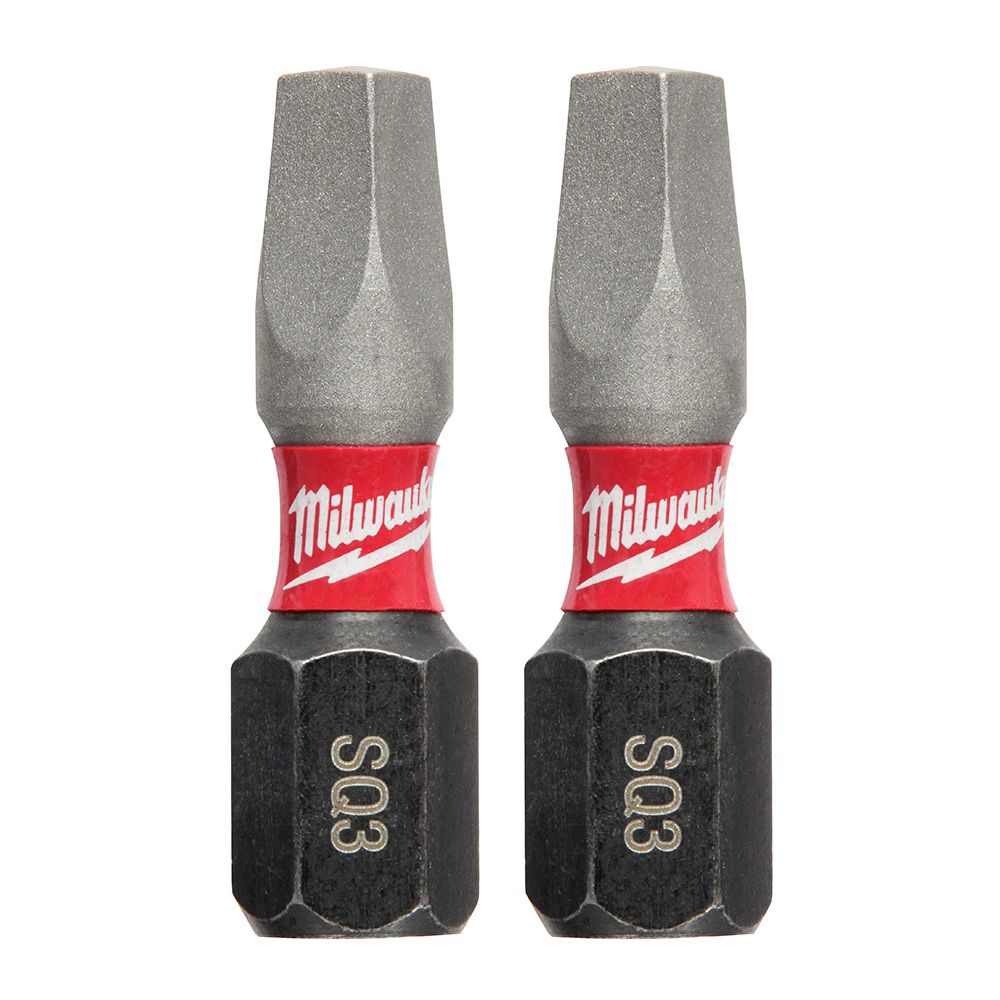 Milwaukee SHOCKWAVE Insert Bit Square Recess #3 (2 Pack) from GME Supply