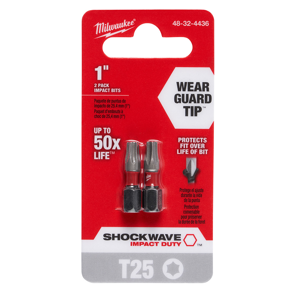 Milwaukee SHOCKWAVE Insert Bit Torx T25 (2 Pack) from GME Supply