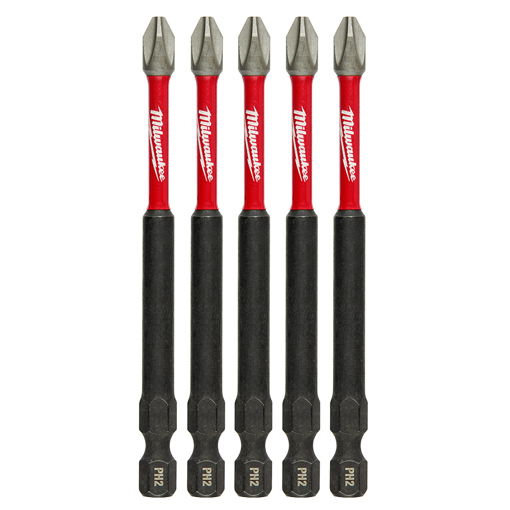 Milwaukee SHOCKWAVE 3-1/2 inch Power Bit Phillips #2 (5 Pack) from GME Supply