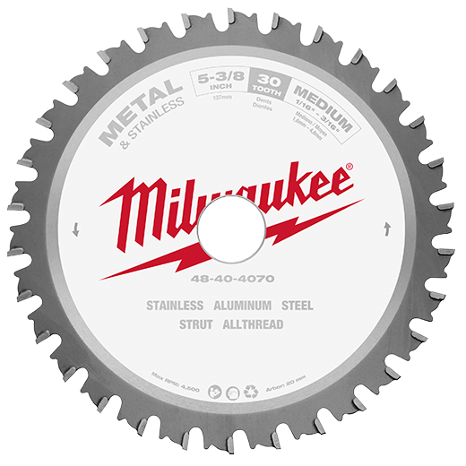 Milwaukee 5-3/8 inch 30 tooth Circular Saw Metal Cutting Blade from GME Supply