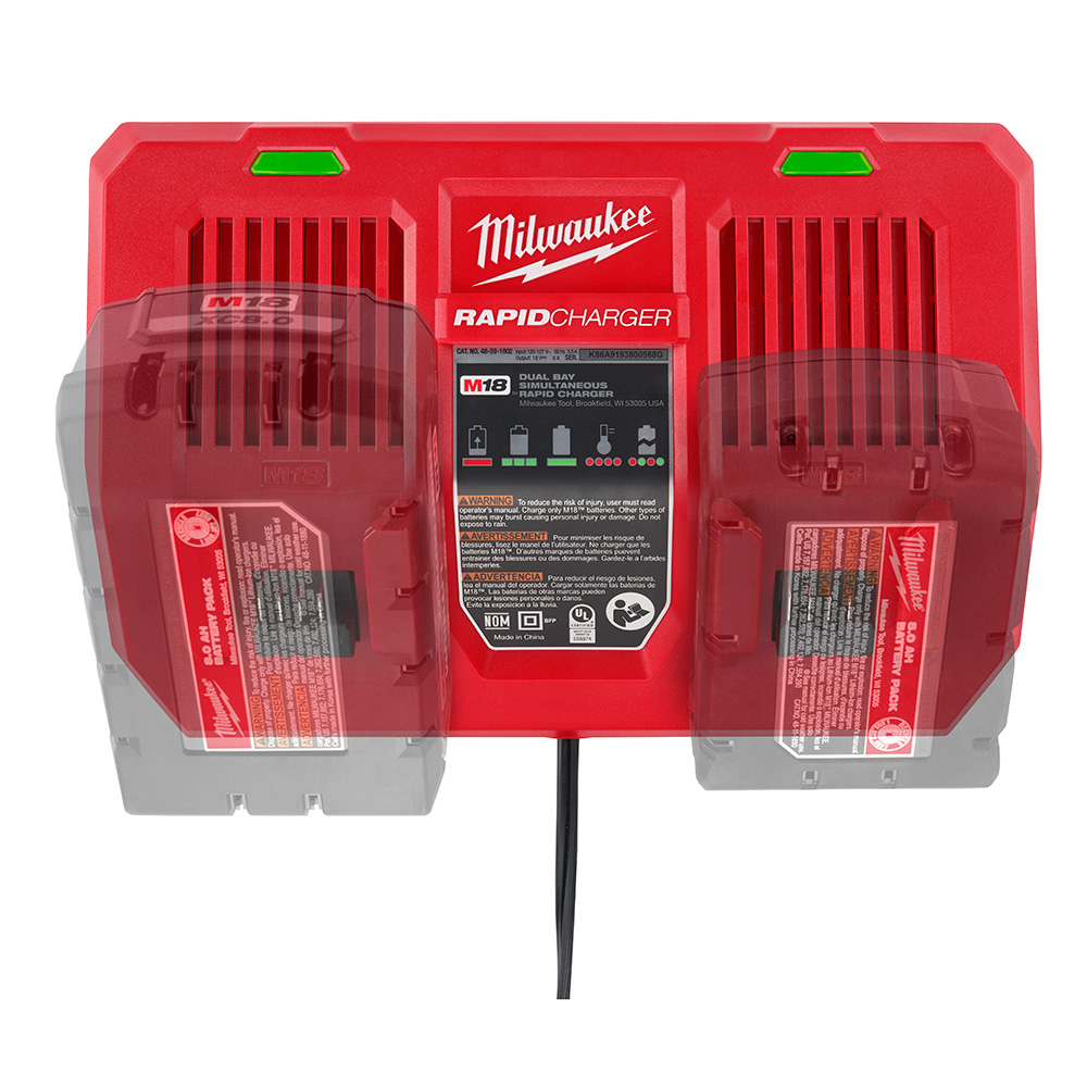 Milwaukee M18 Dual Bay Simultaneous Rapid Charger from GME Supply