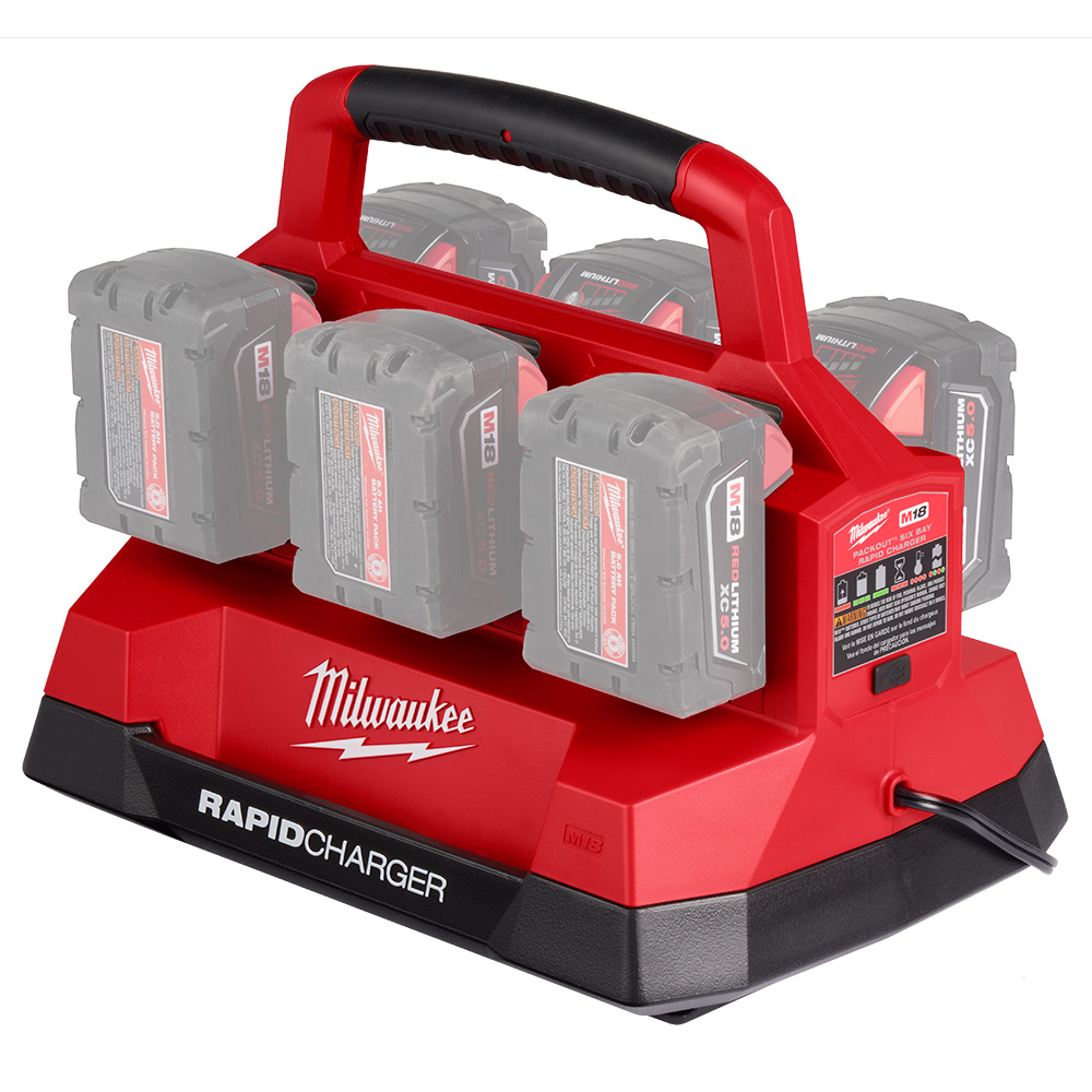 Milwaukee M18 PACKOUT Six Bay Rapid Charger from GME Supply