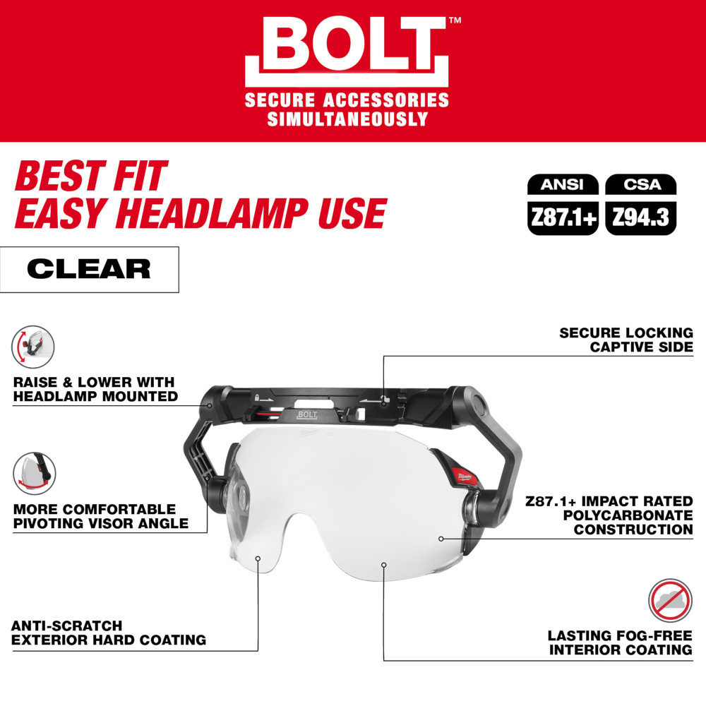 Milwaukee BOLT Eye Visor from GME Supply