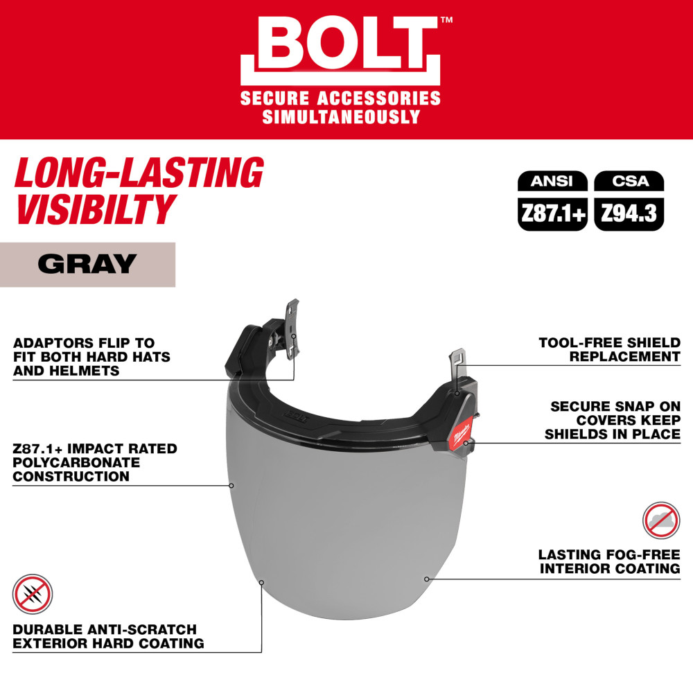 Milwaukee BOLT Full Face Shield from GME Supply