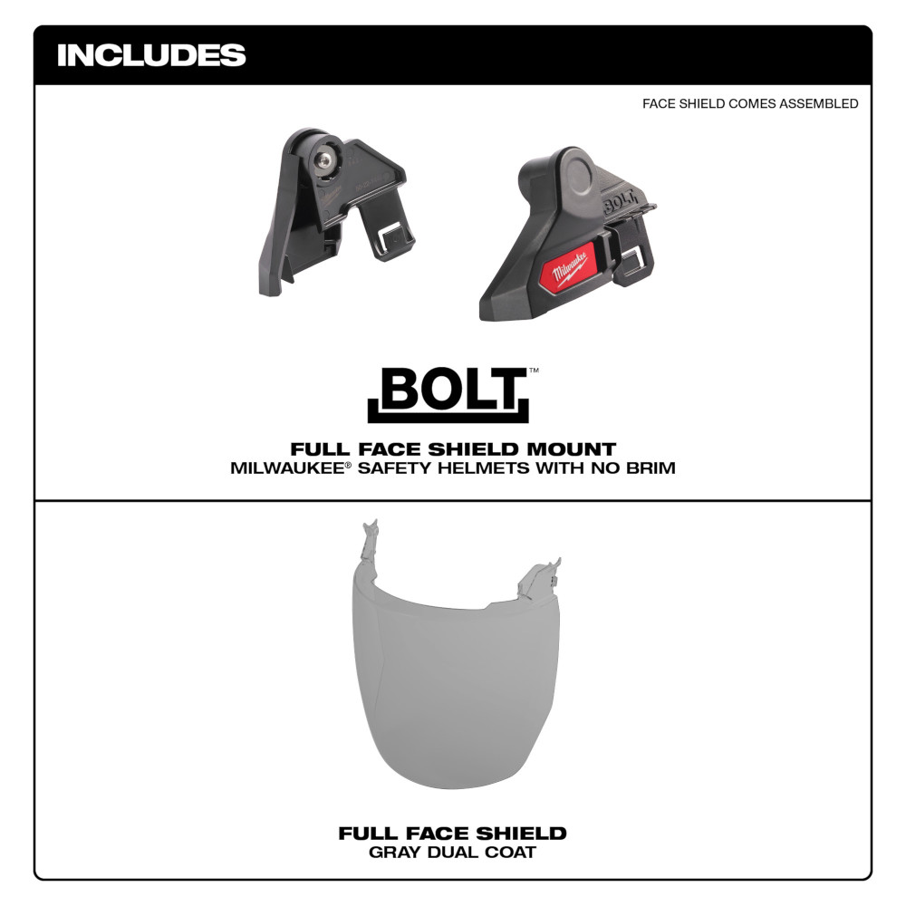 Milwaukee BOLT Full Face Shield from GME Supply