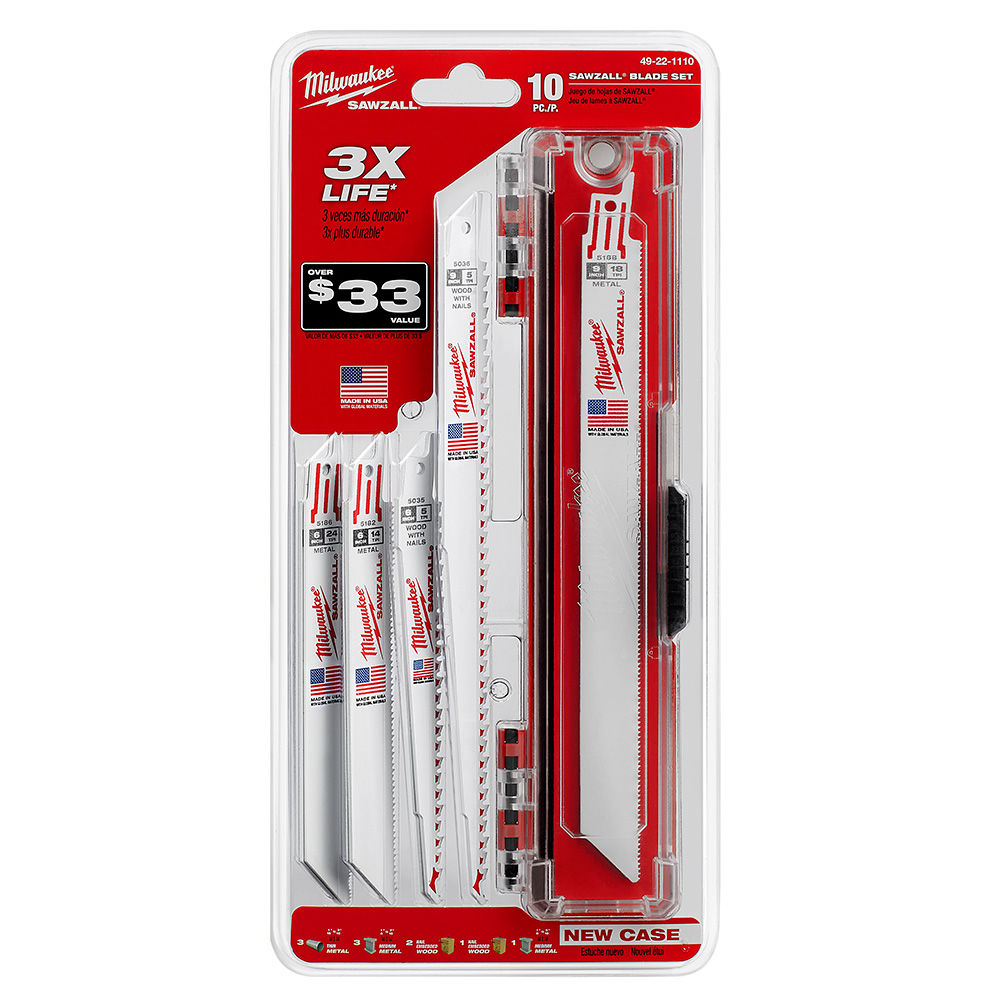 Milwaukee SAWZALL 10 Piece General Purpose Blade Set from GME Supply