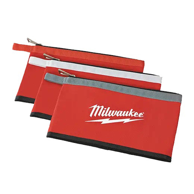 Milwaukee 3 Pack of Zipper Pouches from GME Supply