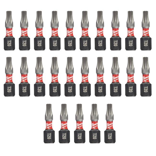 Milwaukee SHOCKWAVE Insert Bit Torx T20 (25 Pack) from GME Supply