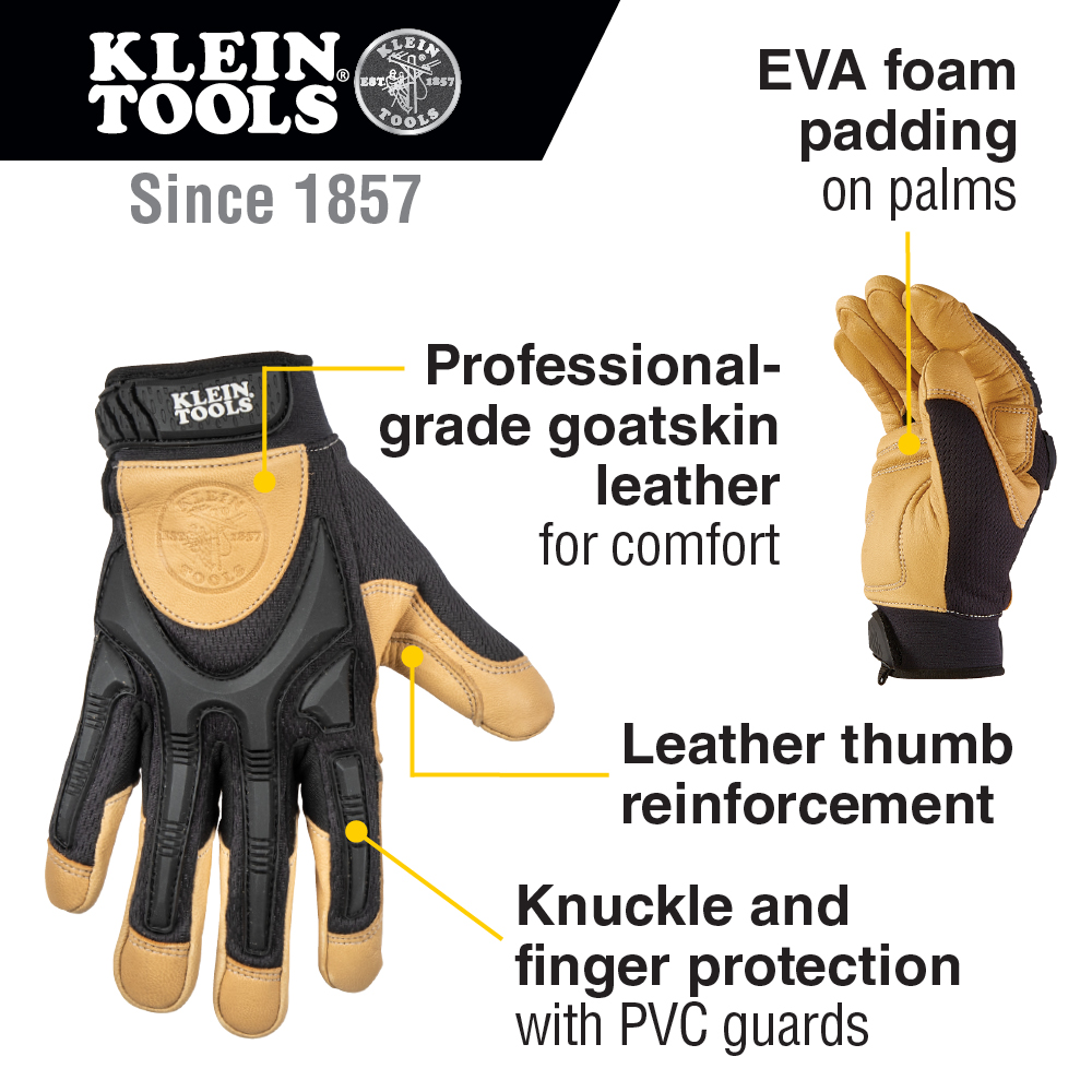 Klein Tools Leather Work Gloves from GME Supply