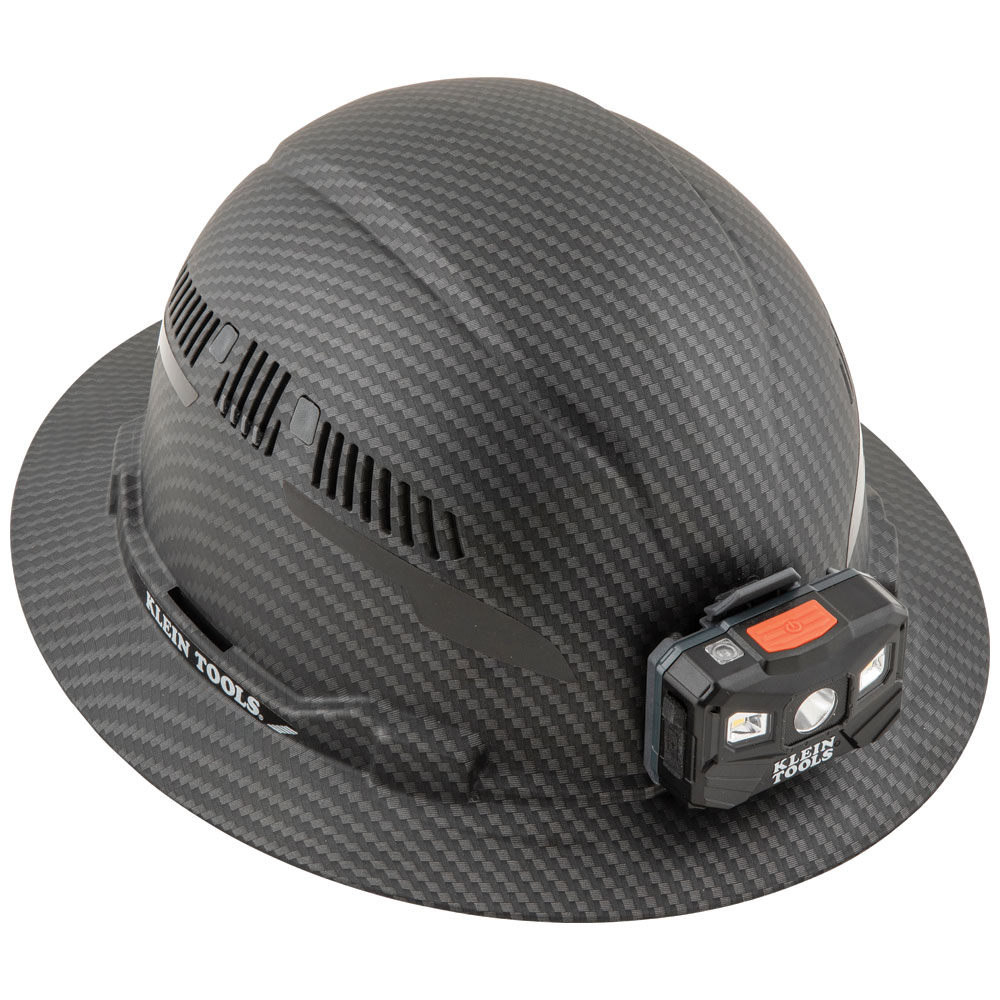 Klein Tools KARBN Vented Class C Full Brim Hard Hat with Headlamp from GME Supply