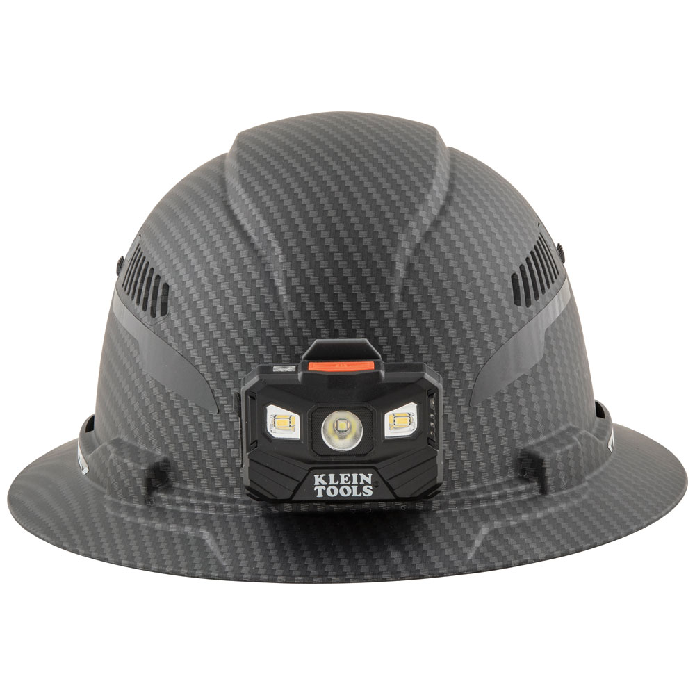 Klein Tools KARBN Vented Class C Full Brim Hard Hat with Headlamp from GME Supply