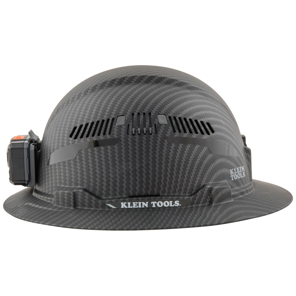 Klein Tools KARBN Vented Class C Full Brim Hard Hat with Headlamp from GME Supply